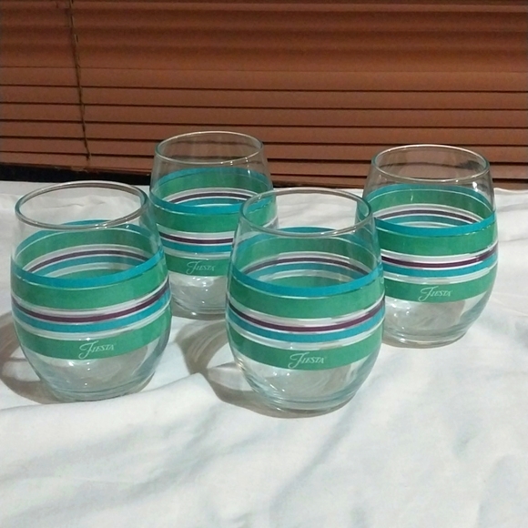 Fiesta Stemless Wine Glasses set of 4 NEW - Picture 1 of 4